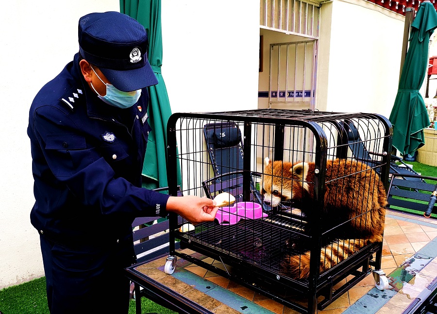 民警喂食一個(gè)字“香”.jpg